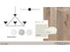 Sample materials showcasing the dining area's finishing design selections at 7652 Falls Creek Ln, Raleigh, NC 27614