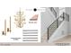 Picture showcasing the stair and foyer finishing design selections for the home at 7652 Falls Creek Ln, Raleigh, NC 27614