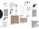 Selection of kitchen and bath fixtures and materials including cabinet colors, quartz countertops and tile at 808 Hillfarm Dr, Wake Forest, NC 27587