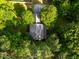 Expansive aerial view of the property with mature trees, showcasing a serene and private environment at 1149 Highway Nc 87, Pittsboro, NC 27312