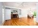 Spacious living room features a fireplace, hardwood floors, and natural light at 1149 Highway Nc 87, Pittsboro, NC 27312