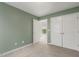 Green-walled bedroom featuring a large closet and plenty of natural light at 1211 Brown Velvet Ln, Apex, NC 27523