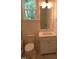 Bright bathroom features a single sink vanity and a toilet at 1444 Old Apex Rd, Cary, NC 27513