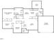Floor plan view of the layout for living room, kitchen, garage, bedrooms, deck and entry at 1998 Ferbow St, Creedmoor, NC 27522
