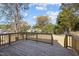 Wooden deck overlooking a beautiful backyard with lush greenery at 2015 Cheek Rd, Durham, NC 27704