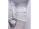 Clean white bathroom features a shower-tub combo and a modern toilet at 355 Beacon Hill Rd # 23, Lillington, NC 27546