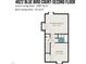 Second floor floor plan of home; featuring bedrooms and bathroom with dimensions at 4822 Blue Bird Ct # B, Raleigh, NC 27606