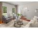Bright living room featuring classic decor, hardwood floors, and comfortable seating at 500 Old Greensboro Rd, Chapel Hill, NC 27516