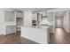 Spacious kitchen featuring a large island with grey cabinets at 552 Lemon Daisy Ln, Knightdale, NC 27545