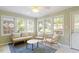 Bright and airy sunroom with wicker furniture and abundant natural light at 5713 Old Forge Cir, Raleigh, NC 27609