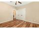 Bedroom with hardwood floors and closet at 71 Potted Plant Ct, Clayton, NC 27520