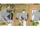 An aerial view showing the property's layout and landscaping with a private backyard and neighborhood setting at 912 Beech Glen Dr, Mebane, NC 27302