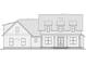 Detailed architectural drawing showcases the symmetrical facade with gabled roof and evenly spaced windows at Lot 13H Good Shepherd Trl, Spring Hope, NC 27882
