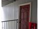 Inviting front door featuring a secure lock and stylish frame, complemented by a fire extinguisher for added safety at 108 Ephesus Church Rd # Apt 416, Chapel Hill, NC 27517