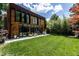 Beautifully landscaped backyard featuring lush greenery, modern architecture, and ample space at 117 Hillcrest Rd, Raleigh, NC 27605