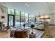 Spacious living room with floor to ceiling windows providing natural light and views of the lush garden at 117 Hillcrest Rd, Raleigh, NC 27605