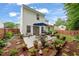 Well-maintained backyard featuring a patio, dining table and lush landscaping around the home at 1408 Fairmont St, Durham, NC 27713