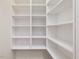 Spacious pantry with custom white shelving offering ample storage at 1428 Gray Bluff Trl, Chapel Hill, NC 27517