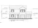 Blueprint of a two story home front elevation with a two car garage, shutters and columns at 2554 Whitetail Rd, Nashville, NC 27856