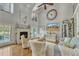 Bright living room featuring a fireplace, hardwood floors, and elegant decor, great for entertaining at 296 Shoreline Dr, Princeton, NC 27569