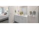 Bathroom featuring double sinks and access to the Primary bedroom at 3608 Sorda Ct, Raleigh, NC 27610