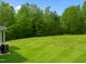 Lush green backyard with a border of tall trees and manicured grass at 5 Cinnamon Teal Way, Youngsville, NC 27596