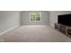Bedroom with a window, carpet, and a media center at 5 Cinnamon Teal Way, Youngsville, NC 27596
