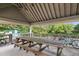 The pool house features a spacious picnic table, perfect for gatherings and enjoying the outdoor scenery at 700 Martin Luther King Jr Blvd # A6, Chapel Hill, NC 27514