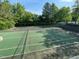 Community tennis court surrounded by trees and partially blocked by a black net on a sunny day at 700 Martin Luther King Jr Blvd # A6, Chapel Hill, NC 27514