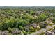 Scenic aerial shot of houses in a mature neighborhood with lush green landscaping, well-manicured lawns and street at 708 Mill Pointe Way, Elon, NC 27244