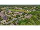 Picturesque overhead view of homes near a pond, with well-maintained landscaping and tree-lined streets at 708 Mill Pointe Way, Elon, NC 27244