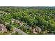 Overhead shot of homes in a suburban neighborhood featuring mature landscaping, manicured lawns, and tree-lined streets at 708 Mill Pointe Way, Elon, NC 27244