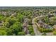 Aerial view showcasing community homes with tree-lined streets and mature landscaping in a serene suburban setting at 708 Mill Pointe Way, Elon, NC 27244