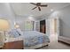 This spacious main bedroom offers French doors, tray ceilings, and an ensuite entrance at 708 Mill Pointe Way, Elon, NC 27244