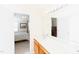 Bathroom with dual sinks and a view into the bedroom at 1003 Southshore Pkwy, Durham, NC 27703