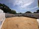 Unfinished patio area showcasing plywood subflooring and the home's protective barrier against the elements at 1523 Sunrise Ave, Raleigh, NC 27608