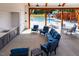 Poolside living area with a kitchenette and comfortable seating for residents at 2000 Clydner Dr, Apex, NC 27523