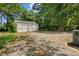 Backyard area with a shed and gravel at 2206 Guess Rd, Durham, NC 27705