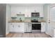 Well lit kitchen with white cabinets, stainless steel appliances, and granite counter tops at 2206 Guess Rd, Durham, NC 27705