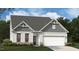 Inviting craftsman-style home featuring a two-car garage, stone accents, and beautifully manicured lawn at 227 Macon Lake Drive # 26, Apex, NC 27523