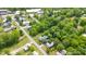 Overhead view of a quaint town, featuring lush greenery, well-maintained homes, and an idyllic setting at 2440 Glencoe St, Burlington, NC 27217