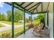 Cozy front porch view with rocking chairs, landscaping, and an open view of the neighborhood at 2440 Glencoe St, Burlington, NC 27217