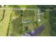 Stunning aerial view of the property, highlighting its sprawling grounds, pond, and serene setting at 2912 Epps Clark Rd, Siler City, NC 27344