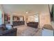 Open-concept living room featuring a spacious layout and seamless transition to the kitchen and dining area at 2912 Epps Clark Rd, Siler City, NC 27344