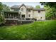 Expansive backyard featuring a deck, screened porch, and lush green lawn perfect for outdoor activities at 5025 Martin Farm Rd, Raleigh, NC 27613