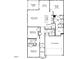 Floor plan view of home layout with bedrooms, kitchen, garage, and living spaces at 648 White Birch Ln, Angier, NC 27501