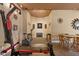Basement bonus room featuring exercise equipment, decor, and barstools at 6707 Frieden Church Rd, Gibsonville, NC 27249