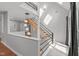Bright loft with wood and black steel staircase and modern lighting fixtures at 7116 Asheway Dr, Holly Springs, NC 27540