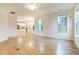 Open-concept living room flows into the kitchen at 124 Owensboro Ct, Raleigh, NC 27603