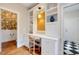 Bright home office featuring a custom built-in desk and storage solutions at 129 Trellingwood Dr, Morrisville, NC 27560